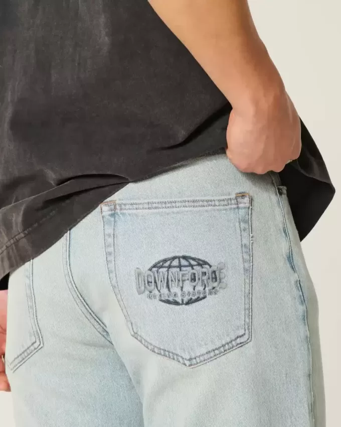 Light Wash Downforce Racing Graphic Loose Jeans