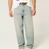 Light Wash Embroidered Dice Skater Baggy Jeans