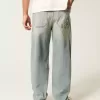 Light Wash Embroidered Dice Skater Baggy Jeans