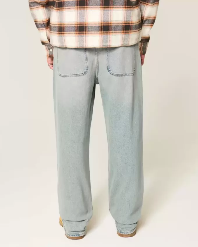 Light Wash Graphic Baggy Jeans