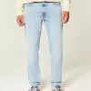 Light Wash Slim Straight Jeans