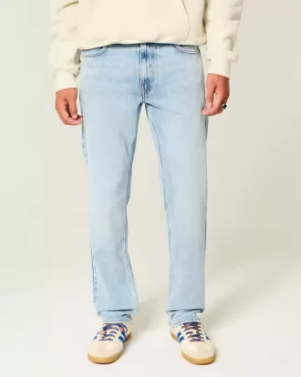 Light Wash Slim Straight Jeans