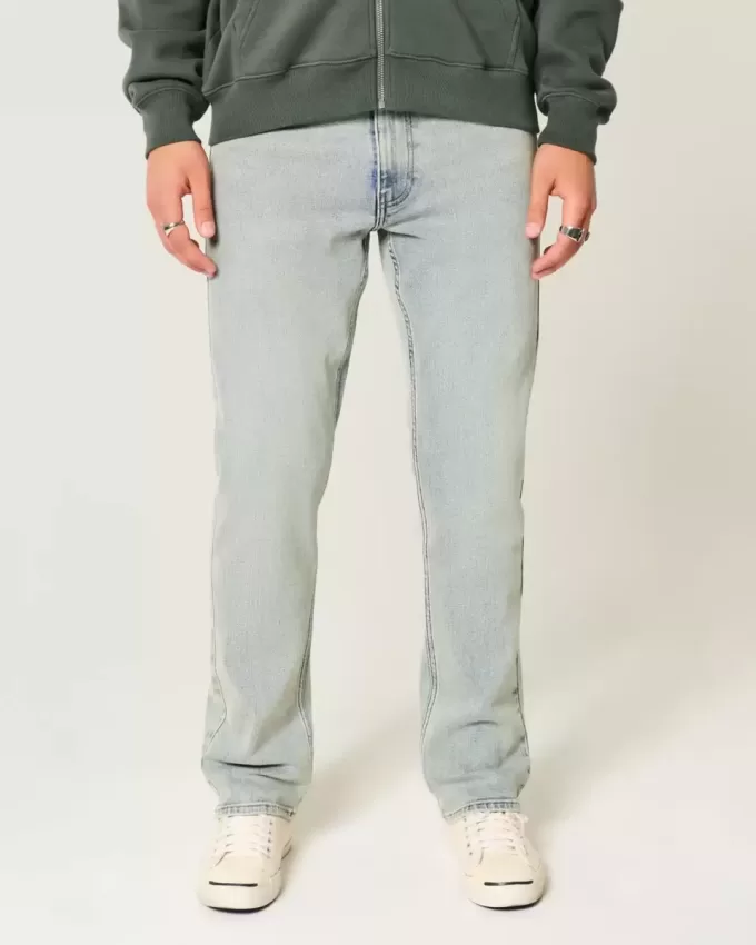 Light Wash Slim Straight Jeans