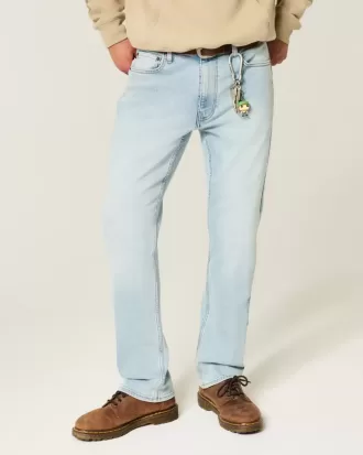 Light Wash Slim Straight Jeans