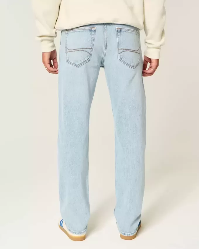 Light Wash Slim Straight Jeans