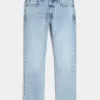 Light Wash Slim Straight Jeans