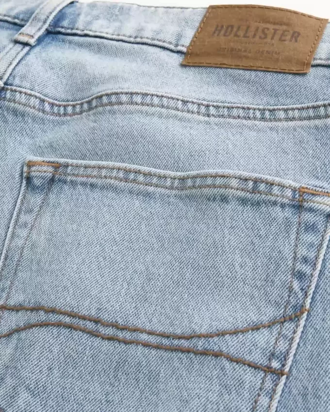 Light Wash Slim Straight Jeans