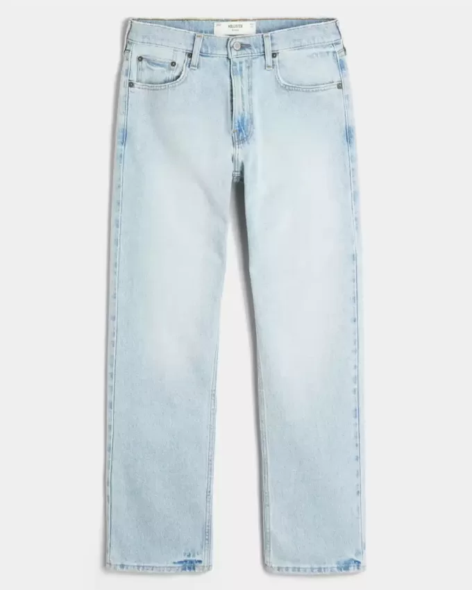 Light Wash Straight Jeans