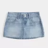 Light Wash Studded Denim Mini Skort