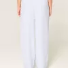 Linen-Blend Baggy Pull-On Pants