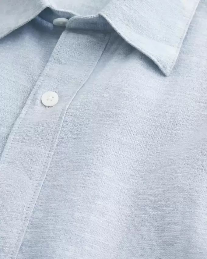 Linen-Blend Button-Through Shirt