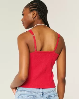 Linen Blend Button-Through Top