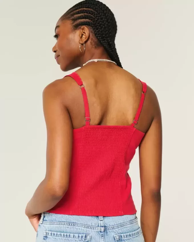 Linen Blend Button-Through Top