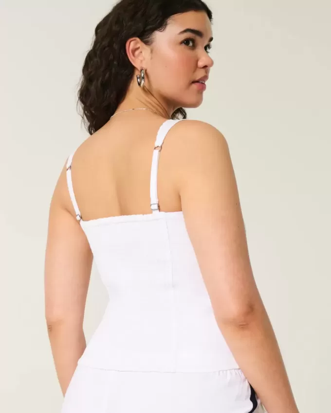 Linen Blend Button-Through Top