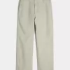 Linen-Blend Flex-Waist Baggy Pants