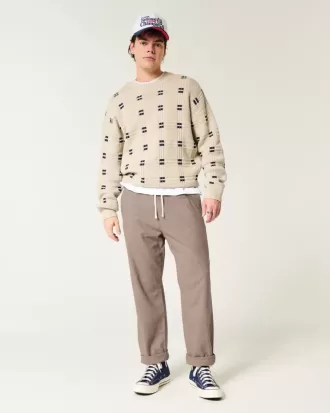 Linen-Blend Loose Pull-On Pants