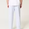 Linen-Blend Loose Pull-On Pants