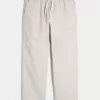 Linen-Blend Loose Pull-On Pants
