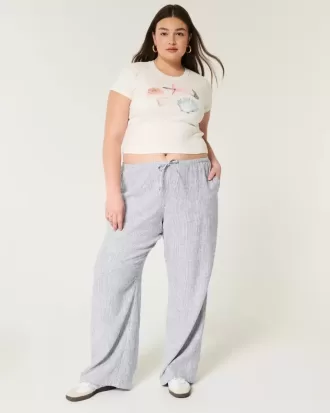 Linen-Blend Pull-On Baggy Pants