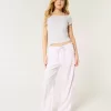 Linen-Blend Pull-On Baggy Pants