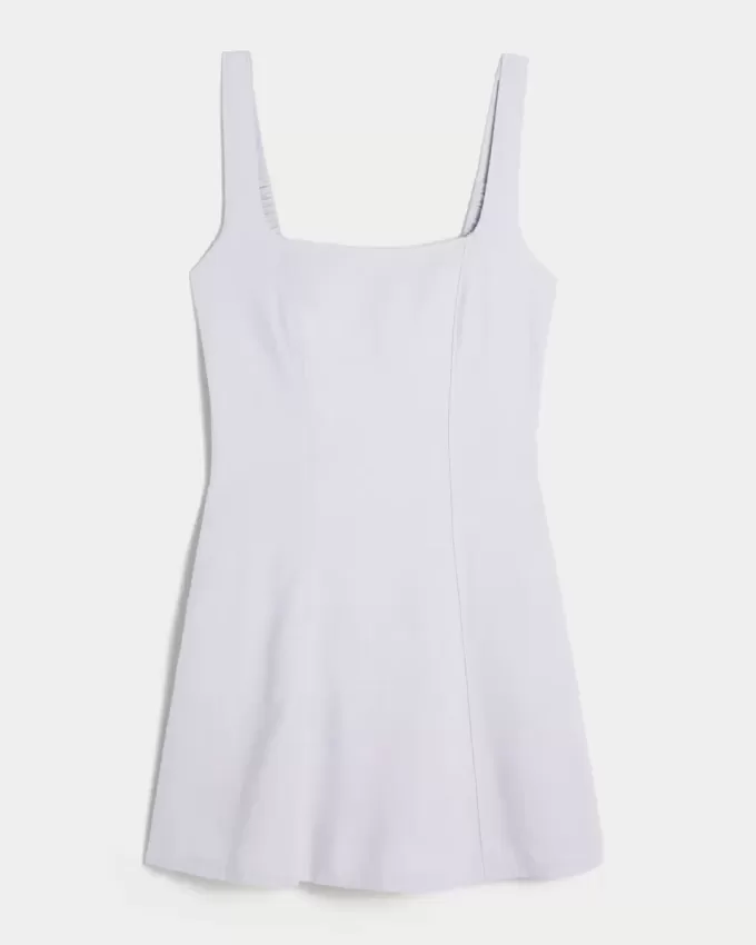 Linen-Blend Structured Mini Dress