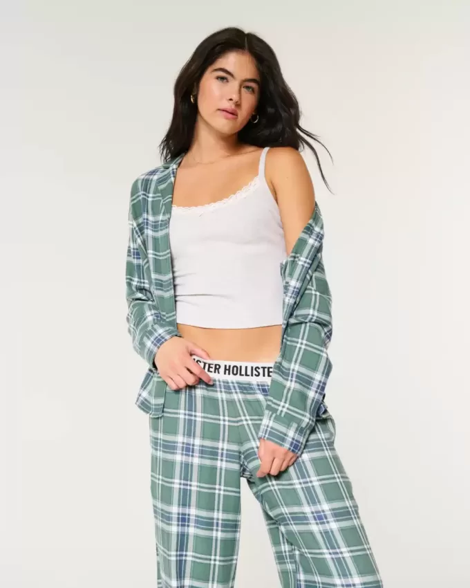 Long-Sleeve Flannel Pajama Top