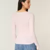 Long-Sleeve Lace Trim Top