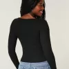 Long-Sleeve Slash-Neck Top