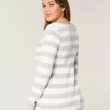 Long-Sleeve Square-Neck Babydoll Sweater