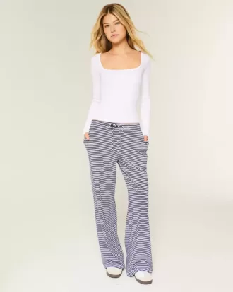 Long-Sleeve Square-Neck Top