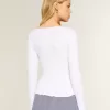 Long-Sleeve Square-Neck Top