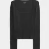 Long-Sleeve Square-Neck Top