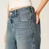 Low-Rise Adjustable Waist Medium Wash Baggy Jeans