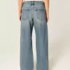 Low-Rise Adjustable Waist Medium Wash Baggy Jeans