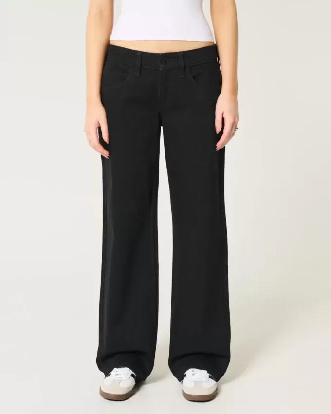 Low-Rise Black Baggy Jeans