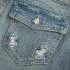 Low-Rise Butterfly Embroidery Medium Wash Bootcut Jeans