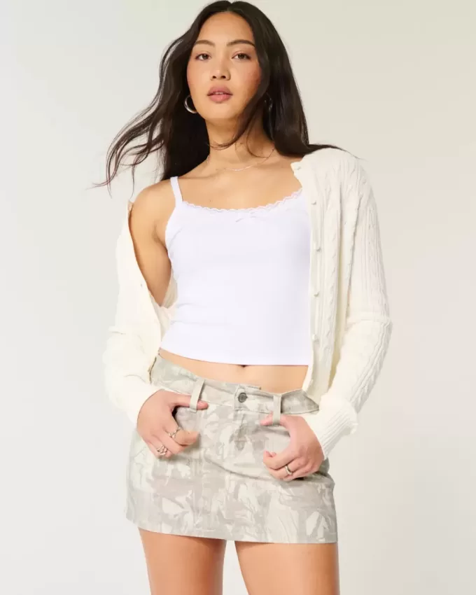 Low-Rise Camo Twill Mini Skort