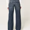 Low-Rise Dark Wash Baggy Jeans