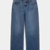 Low-Rise Dark Wash Baggy Jeans