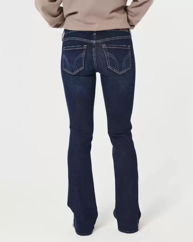 Low-Rise Dark Wash Boot Jeans