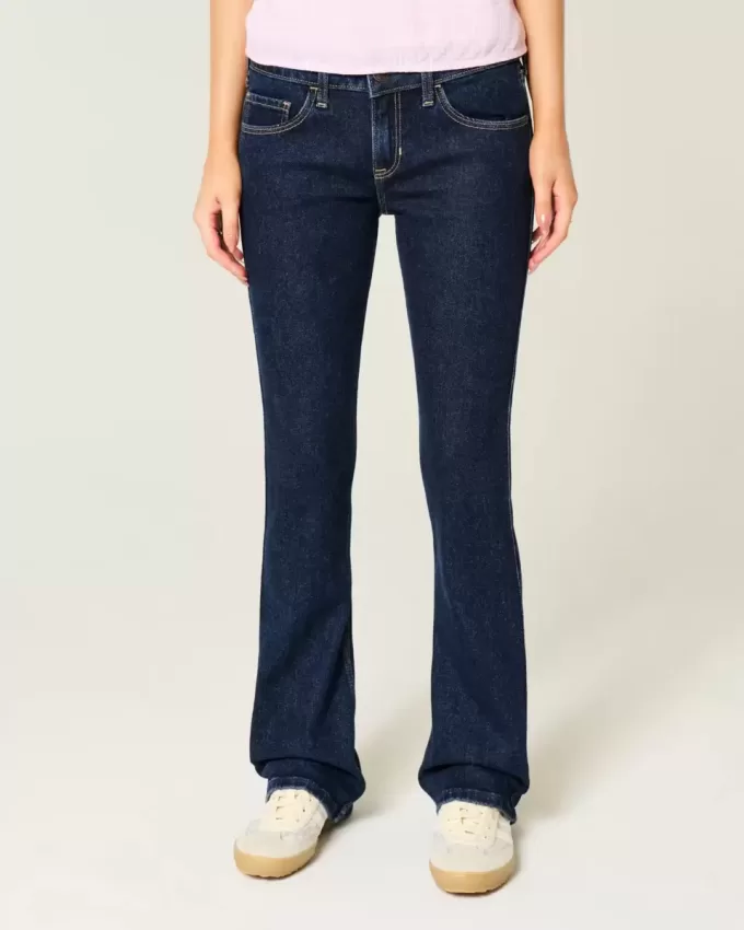 Low-Rise Dark Wash Bootcut Jeans