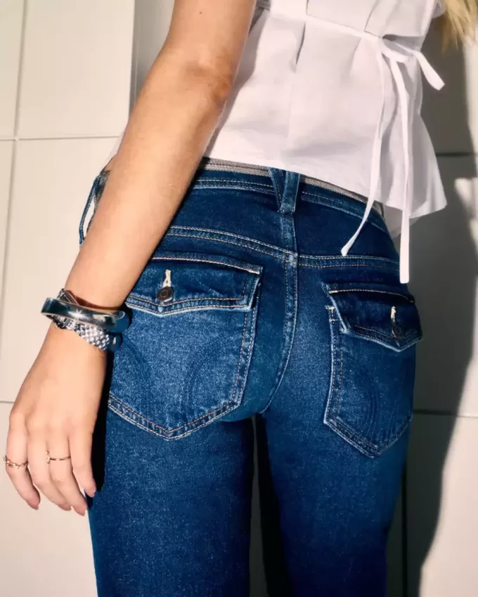 Low-Rise Dark Wash Bootcut Jeans