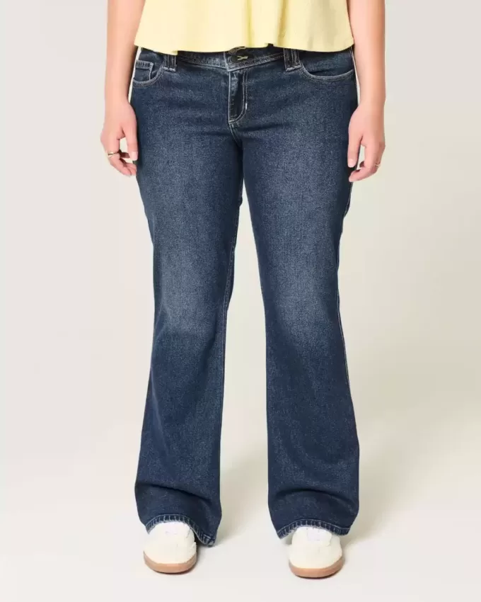 Low-Rise Dark Wash Bootcut Jeans