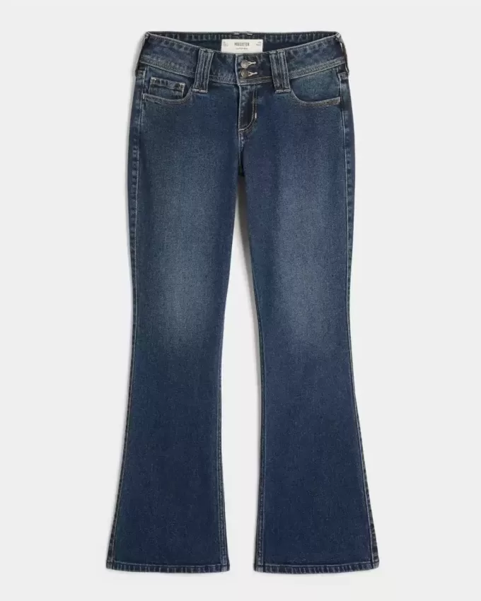 Low-Rise Dark Wash Bootcut Jeans