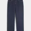Low-Rise Dark Wash Loose Jeans
