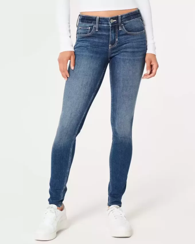 Low-Rise Dark Wash Super Skinny Jeans