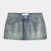Low-Rise Denim Mini Skirt