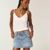 Low-Rise Denim Mini Skort