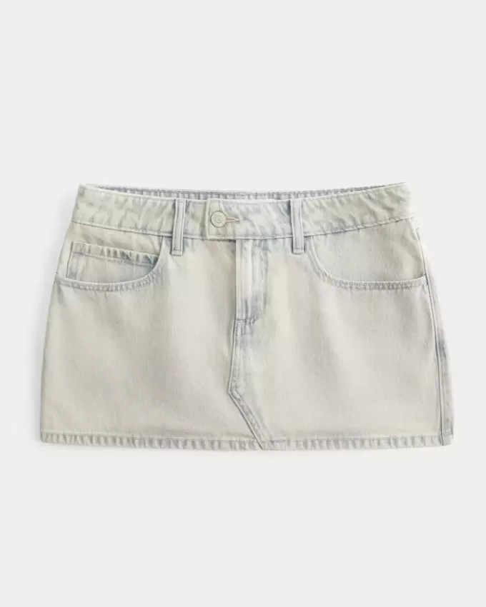 Low-Rise Denim Mini Skort