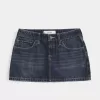 Low-Rise Denim Mini Skort